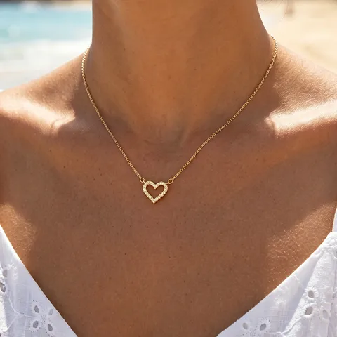 Heart Shape With Zircon Inlay
