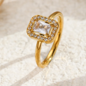 Square Solitaire Ring